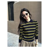 针织秋冬款 New 长袖 NBpolo衫 韩系宽松复古通勤上衣 Bcfauae