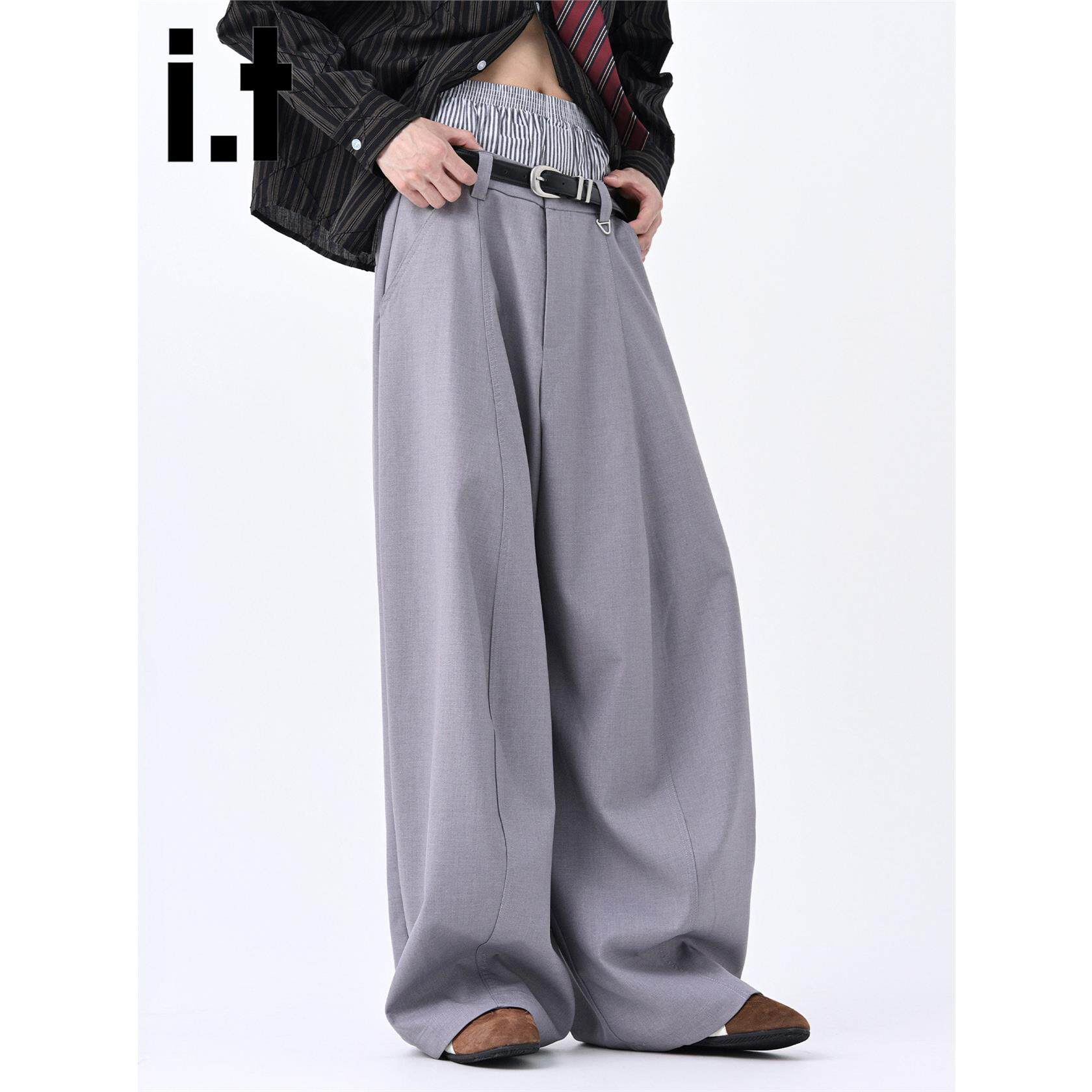 New Bcfauae NB老钱风宽松阔腿西装裤男士秋季潮流直筒休闲裤