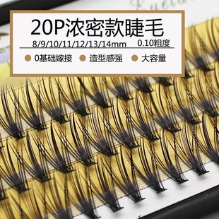 0.1粗稻草人20根浓密款朵毛自己嫁接网红超软自然单簇眼睫毛初学