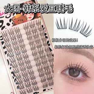 韩系女团爱豆ACE假睫毛太阳花卷翘三部曲自然分段单簇眼睫毛自粘