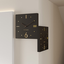2025新款双面时钟静音挂表现代简约客厅挂钟家用转角餐厅装饰钟表