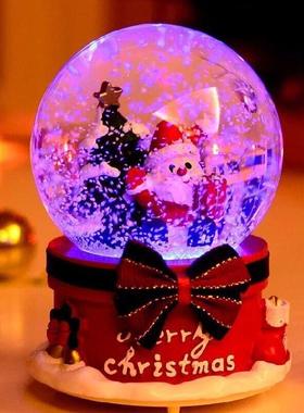 氛围灯水晶球会下雪的水晶球幼儿园迷你版送女孩炫彩生日礼品新款