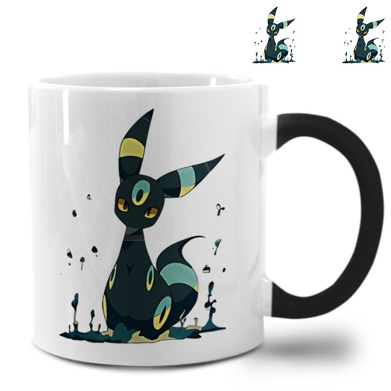 精灵宝可梦伊布月亮进化变色杯搞怪刻字洗碗机可用马克杯陶瓷水杯