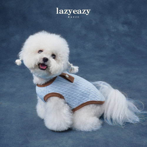 Lazyeazy狗狗衣服撞色亨利领针织衫春秋保暖圆领打底衫中小型犬