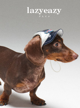 Lazyeazy宠物狗狗刺绣pu遮阳帽可调节春秋保暖露耳狗帽子中小型犬