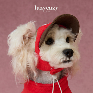 Lazyeazy宠物狗狗帽子双面绒绵密保暖可调节春季 露耳中小型犬 新款