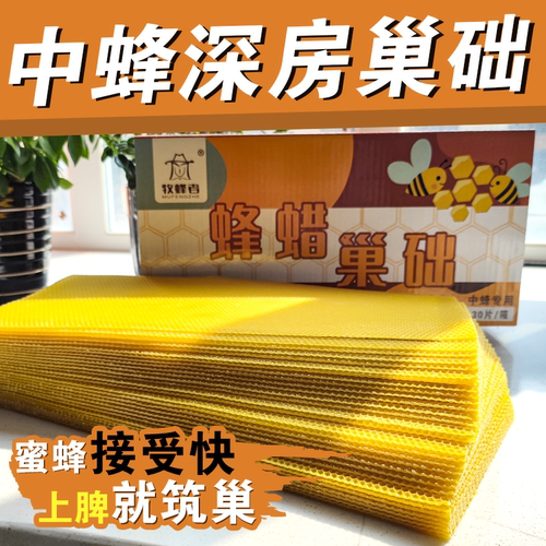 中蜂巢础深房巢础巢蜂巢基蜂脾优质天然蜂蜡巢脾蜂箱养蜂工具