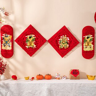 睦易工艺|门神贴大门入户门单门2026马年新年装饰春节对联春联尉