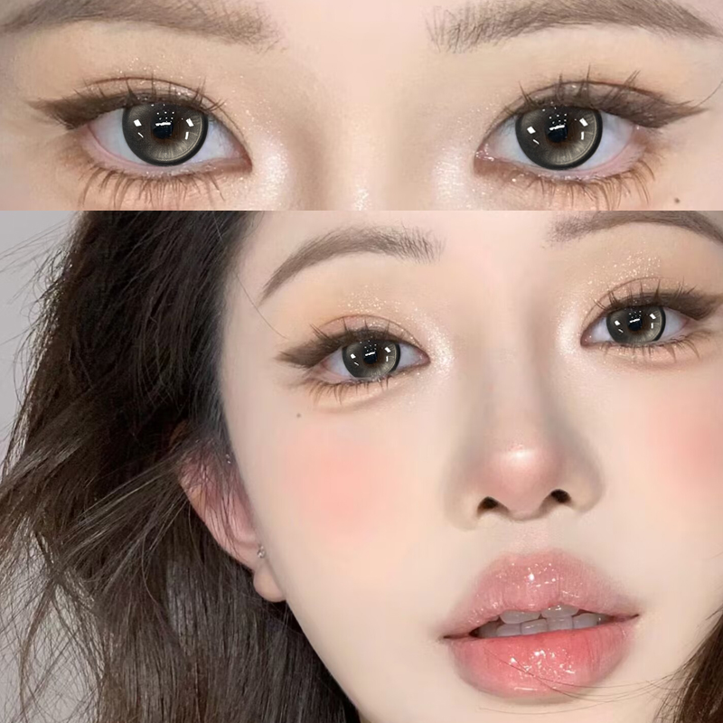 2片装】水润薄荷黑巧美瞳不伤眼睛半年抛学生党隐形眼镜正品EJL