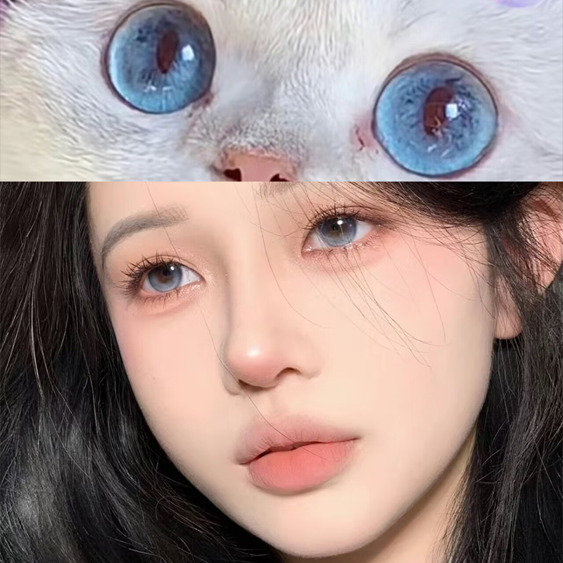 猫眼蓝美瞳年抛半年抛女2023新款正品官网旗舰店隐形眼镜EJL