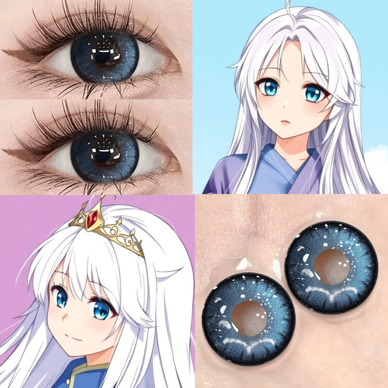 神里绫华蓝色cosplay美瞳混血原神半年抛大小直径彩色隐形眼镜LH