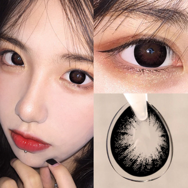 大美目黑色美瞳年抛女大小直径14.5自然款隐形近视眼镜半年抛JLB