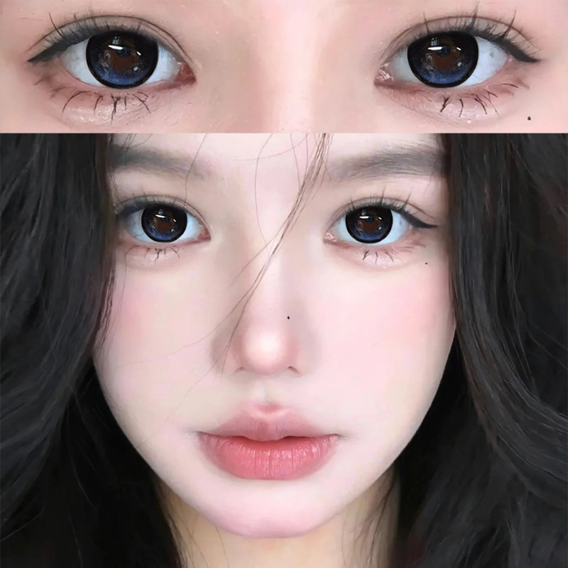 新款花色黑巧莓果蓝美瞳不伤眼睛彩色隐形眼镜