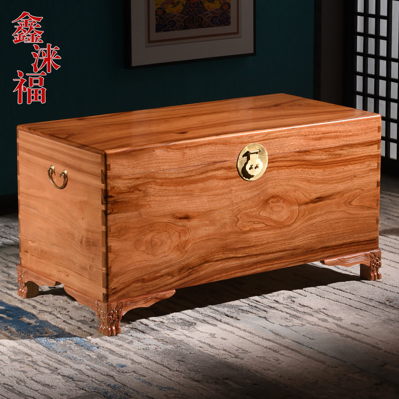 百年老樟木箱子仿古红樟木箱六面整板婚嫁箱储物箱字画箱收藏木箱