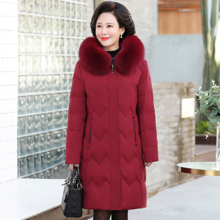 2026新款羽绒棉服女中长中老年妈妈冬加厚修身棉衣爆款上档次外套