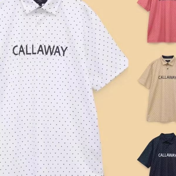日本Callaway卡拉威高尔夫男波点透气短袖T恤POLO衫冰丝25年新款