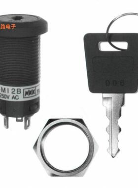 CKM12BFW01-006 -[全新SWITCH KEYLOCK 2POS SPDT 3A 250V]