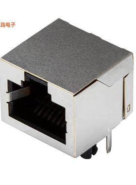 CRJ046-3-TH -原装[RJ JACK, 1X2 PORT, 8P8C, 30U, SH插孔