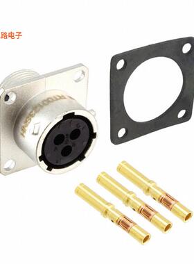 RT00123SNH-K -[全新CONN RCPT FMALE 3POS GOLD CRIMP]