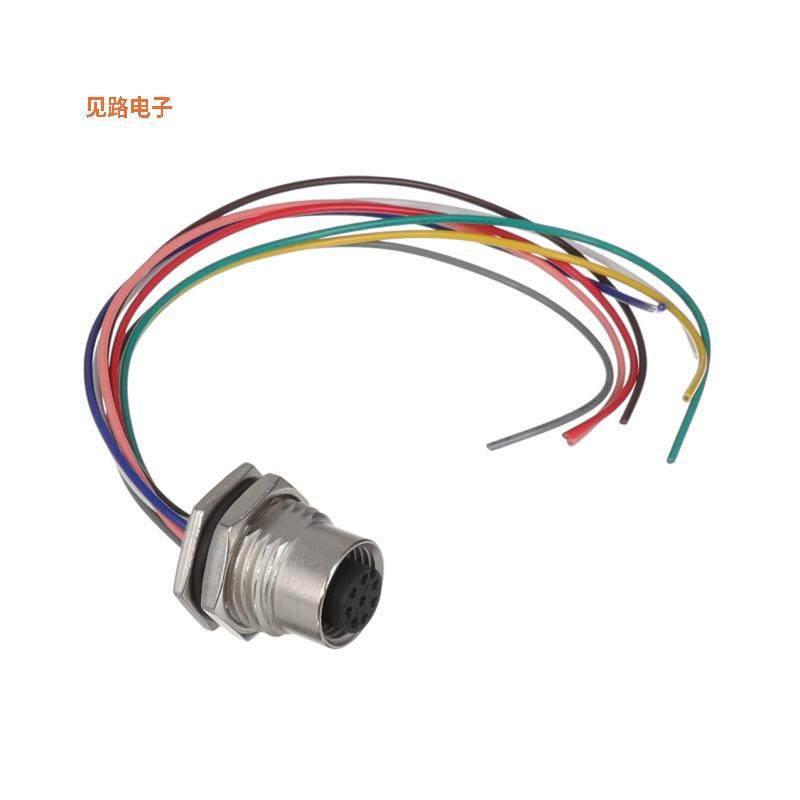 M12A-08PFFS-SF8C15 -[全新CONN RCPT FML 8P WIR LEAD 0.49']