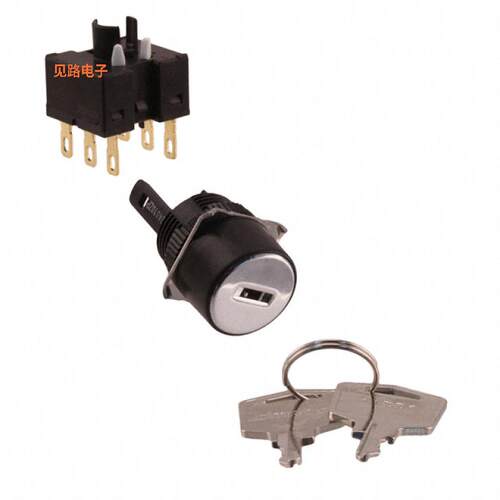 A165K-T3ML-2 -[全新SWITCH KEYLOCK 3POS DPDT 5A 125V]