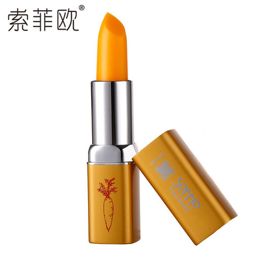 索菲欧红樱桃胡萝卜素健康口红持久补水保湿滋润变色唇膏千人千色