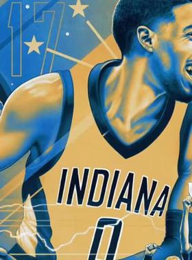 泰里斯哈利伯顿0号球衣Haliburton城市版篮球服美式背心篮球短裤