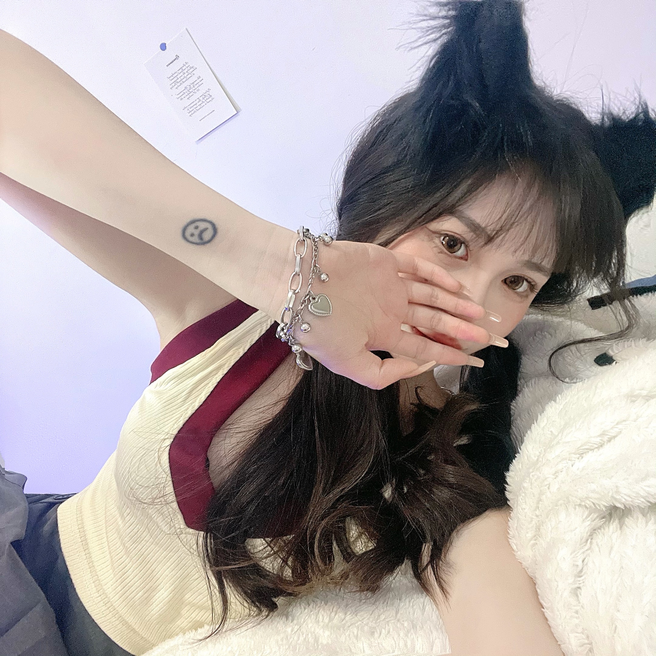 實拍實價  甜美V領純棉吊帶短背心+灰色百褶裙套裝