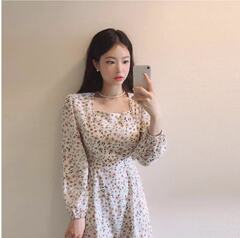 Square neck Floral Dress