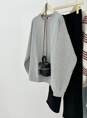 【断码清仓1件25，两件39】大码女装灰色卫衣女春秋款薄款大码胖m