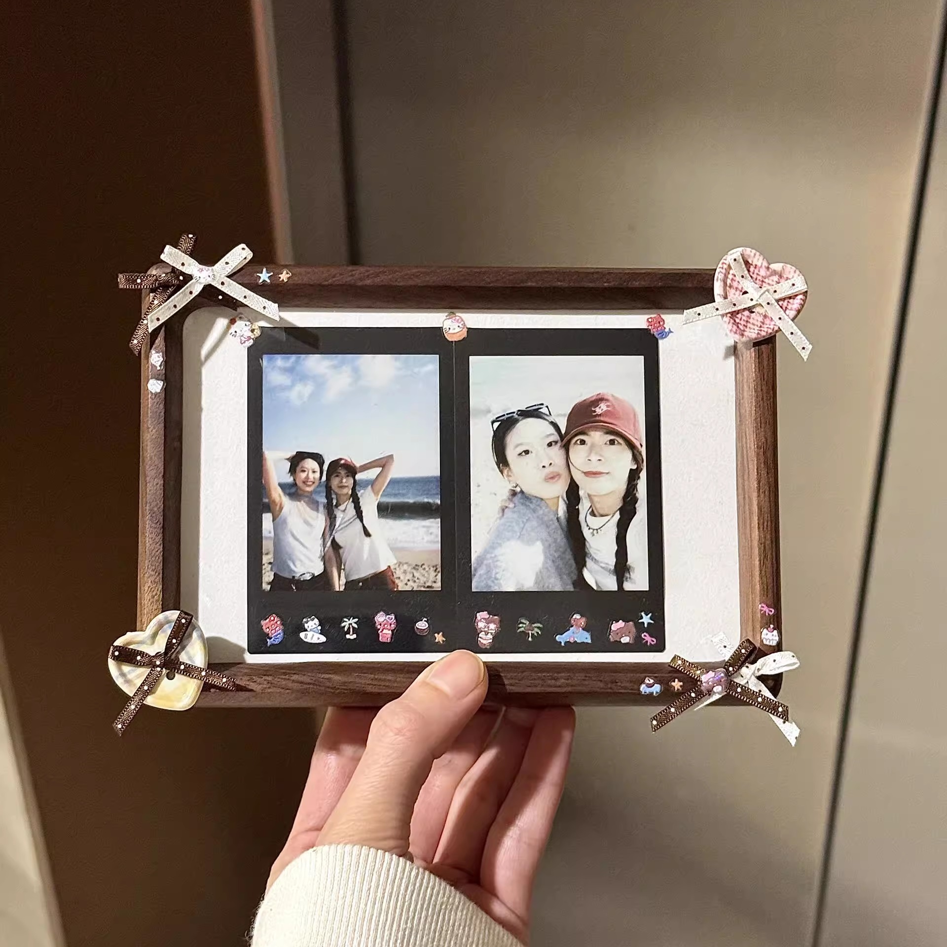 拍立得相框摆台diy情侣纪念涂鸦周年礼物中空立体3寸照片框架挂墙