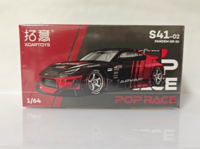 拓意POPRACE合金1/64仿真丰田摆件PANDEM GR86-ADVAN赛车模型包邮