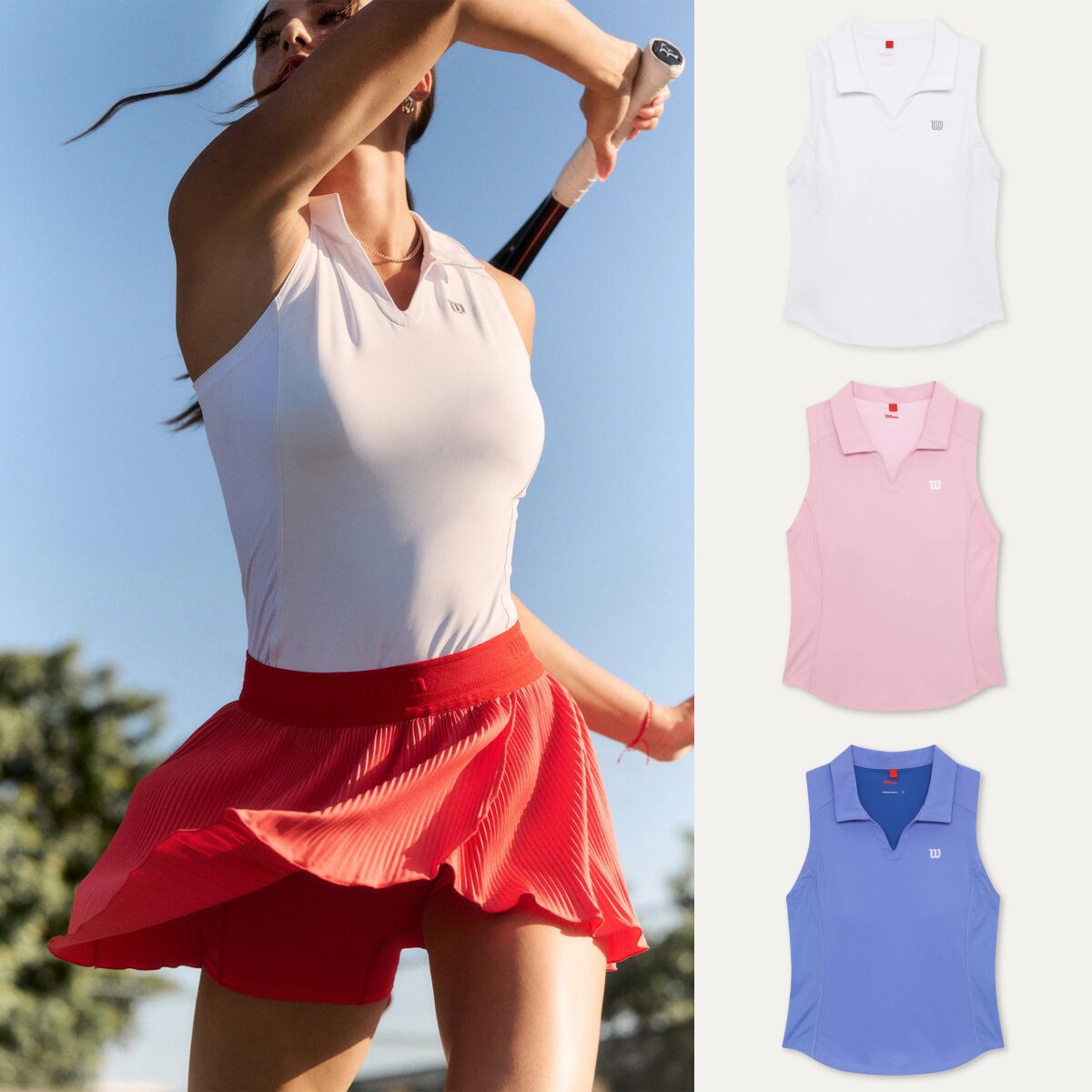 韩代 Wilson威尔胜女士网球棉花糖触感速干无袖Polo含胸垫 26春夏