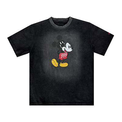 外星伴侣Juice WRLD24SS新款卡通印花水洗做旧圆领短袖T恤