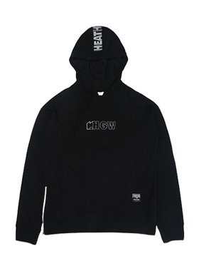 外星伴侣Heather Grey Wall Logo印花纯棉黑色连帽卫衣