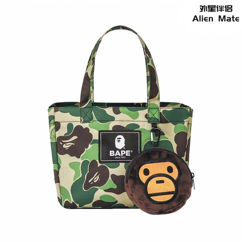 迷彩托特包BAPE子母包