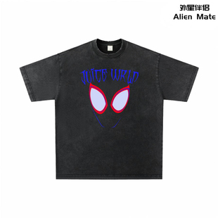 Man蜘蛛侠水洗做旧Vintage3M反光T恤短袖 Juice Spider SS23 WRLD