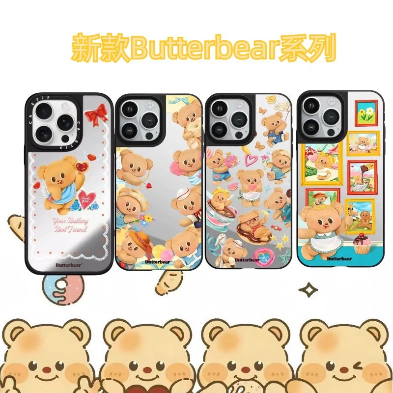 CASETi联名黄油小熊适用iPhone17ProMax手机壳苹果16Pro防摔镜面壳15潮牌同款14可爱防摔13保护全包12镜面ins,3C数码配件,手机保护套/壳,淘宝优惠券,粉丝福利购,淘宝优惠卷