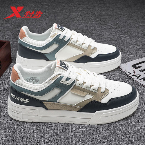 特步板鞋男厚底百搭运动鞋