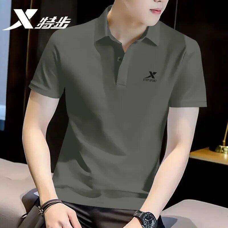 特步polo衫短袖男夏季透气翻领T恤官方旗舰店正品休闲运动服上衣