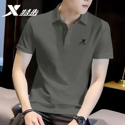 特步polo衫短袖男夏季透气翻领T恤官方旗舰店正品休闲运动服上衣