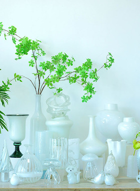 海曼尼简约透明玻璃花瓶手工水培家居客厅插花摆件装饰艺品0531