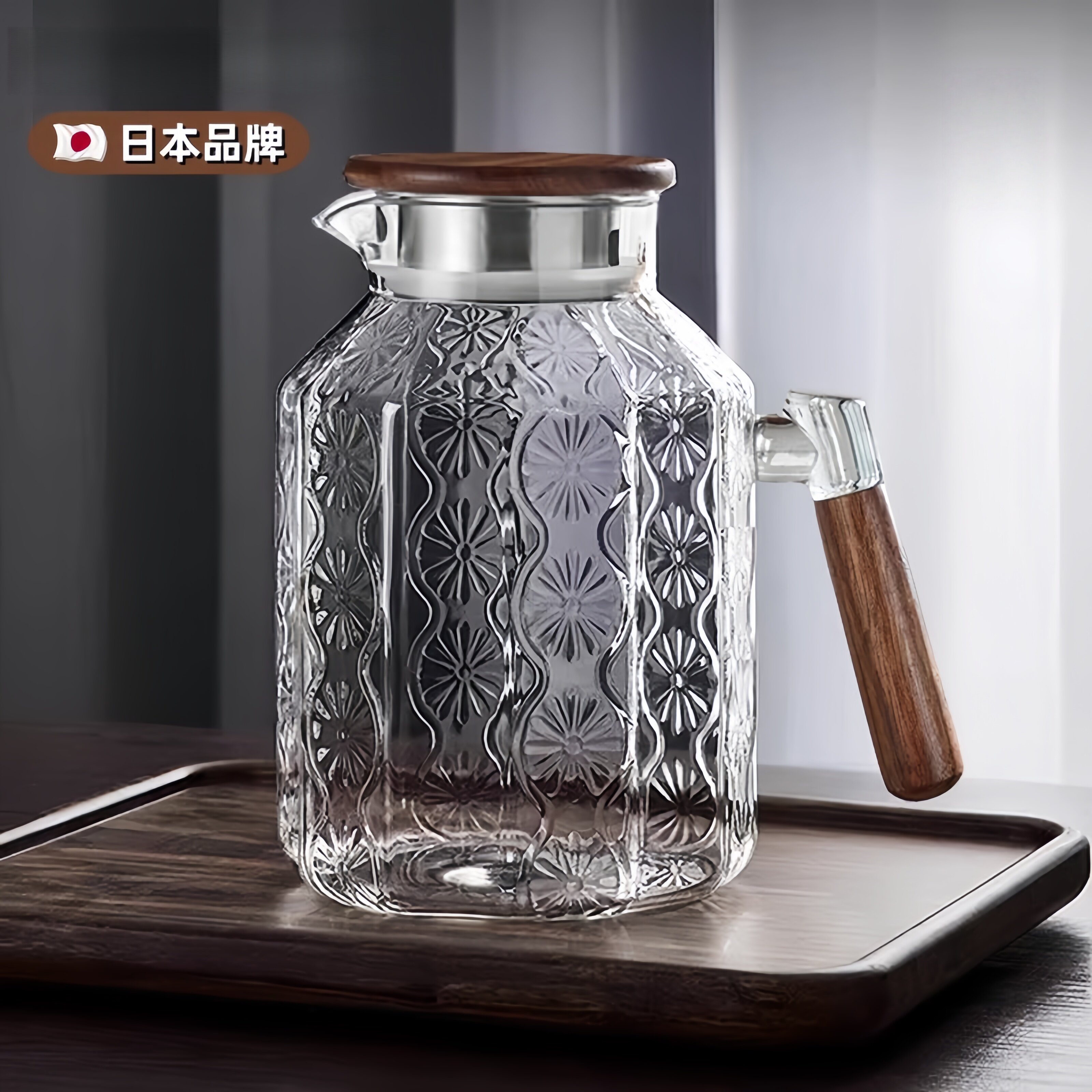 日本复古冷水壶玻璃耐高温家用大容量水瓶白开水杯套装茶壶冷水壶