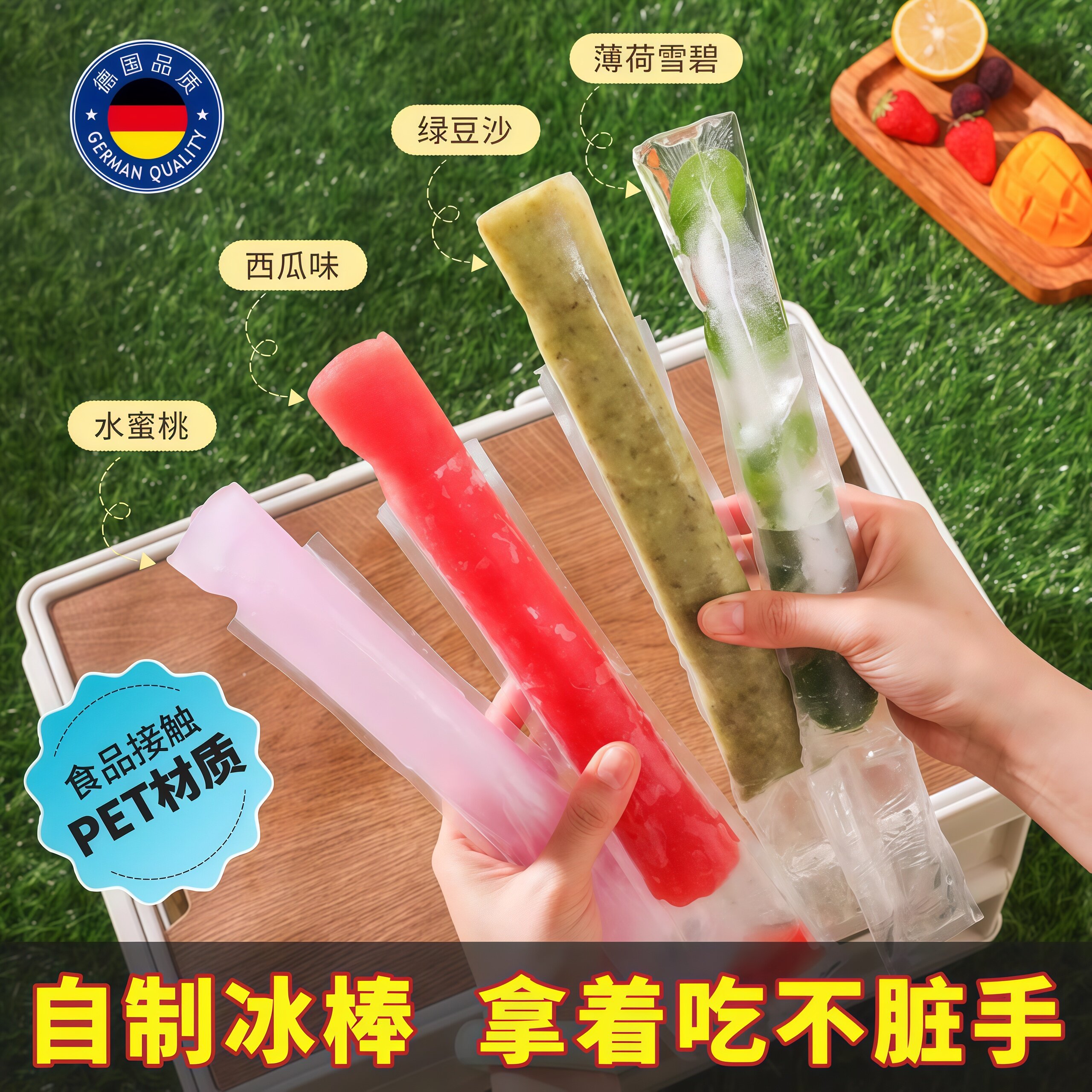 德国棒棒冰袋一次性冰袋冰棍碎碎冰自制果冻袋冰棒密封条冰格袋子