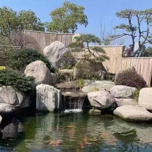 驳岸石景观置石由河道水冲形成的泰山原石用于湖岸园林景观石