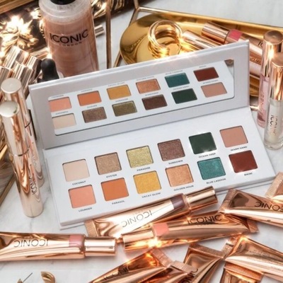 英国Iconic London哑光珠光12色眼影盘海滩日出日落Beachside 12g