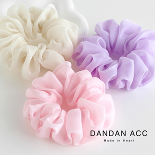 清爽甜美珠光纱大肠发圈头绳女夏季 头花头饰发饰扎头发绳 2025新款