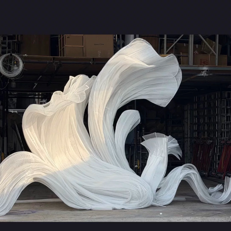 巨型手工纸雕装置非遗手工晕染上色纸艺舞台背景装饰大型场景造型