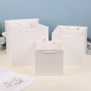 新款正方形礼物鲜花手提袋蛋糕烘培盆栽礼品袋喜糖纸袋玩偶包装袋
