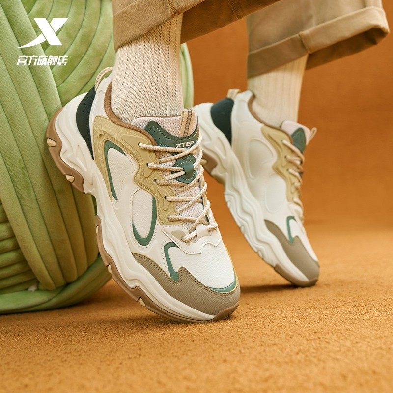 特步星野休闲鞋男鞋冬季革网轻便运动鞋情侣户外鞋复古老爹鞋女鞋,运动鞋new,运动休闲鞋,淘宝优惠券,粉丝福利购,淘宝优惠卷